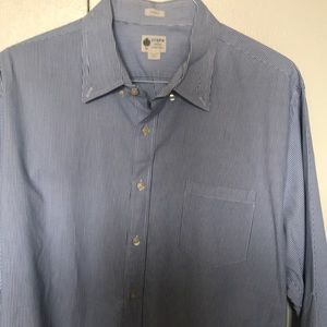Jcrew mens XL button down shirt, blue striped